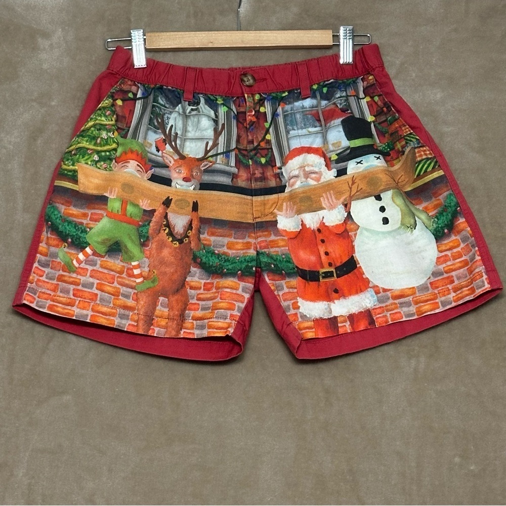 Chubbies 1-2-3 Shotskis Twill Santa Reindeer Elf Snowman Size Medium